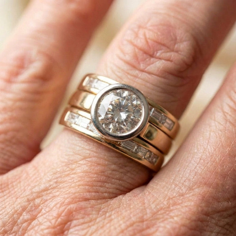 Elegant Crystal Engagement Ring