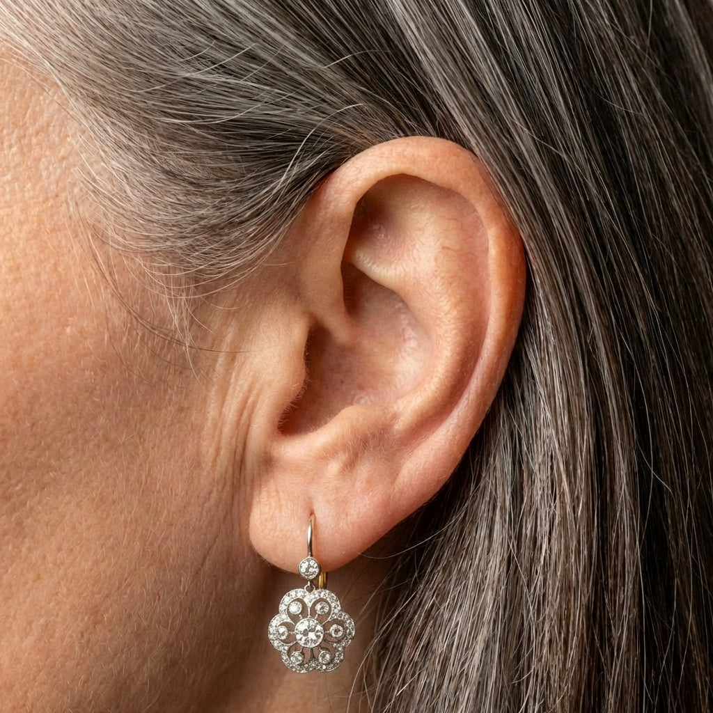 Elegant Crystal Flower Earrings