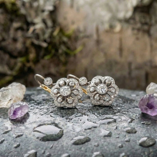 Elegant Crystal Flower Earrings