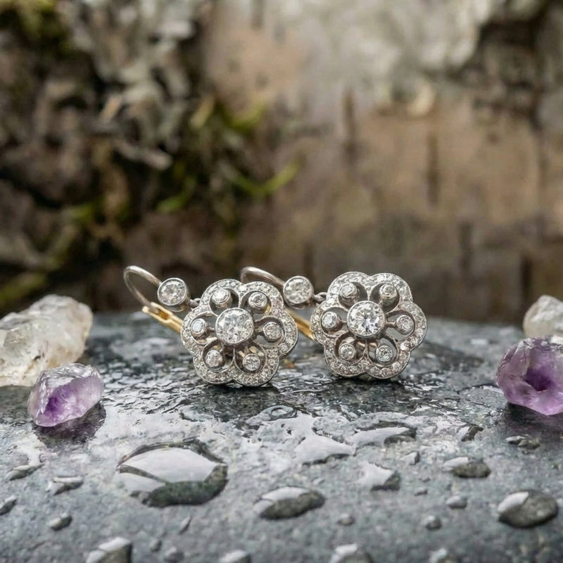 Elegant Crystal Flower Earrings