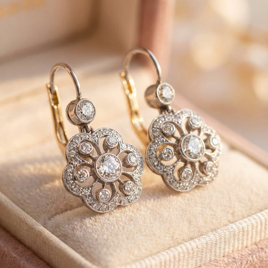 Elegant Crystal Flower Earrings
