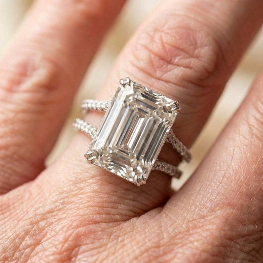Elegant Crystal Geometric Ring