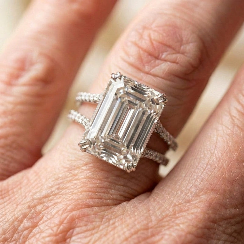 Elegant Crystal Geometric Ring