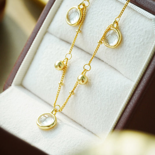 Elegant Crystal Gold Necklace