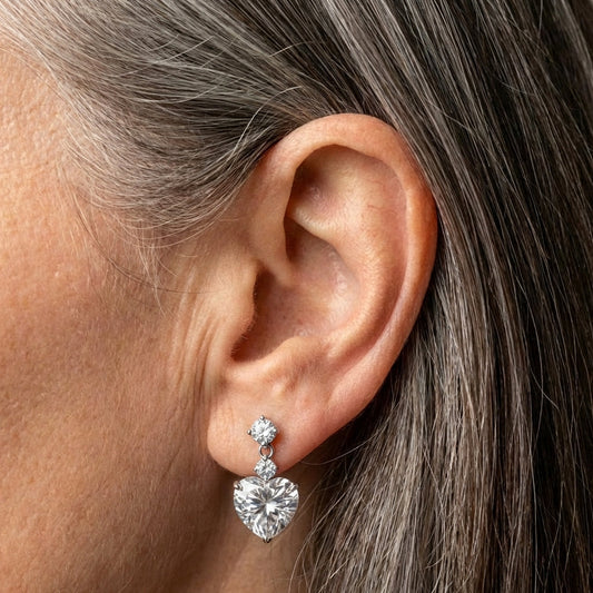 Elegant Crystal Heart Earrings