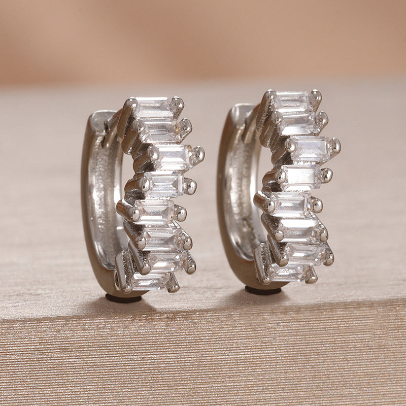 Elegant Crystal Hoop Earrings