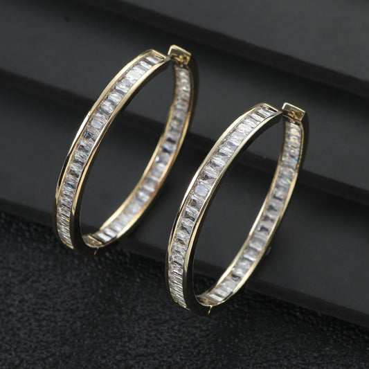 Elegant Crystal Hoop Earrings
