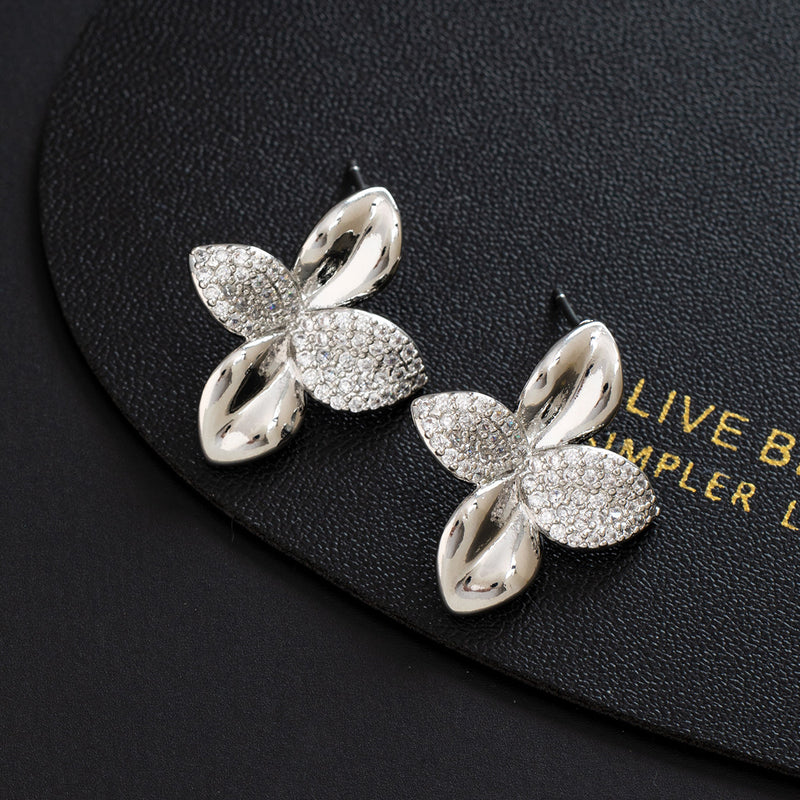 Elegant Crystal Leaf Earrings