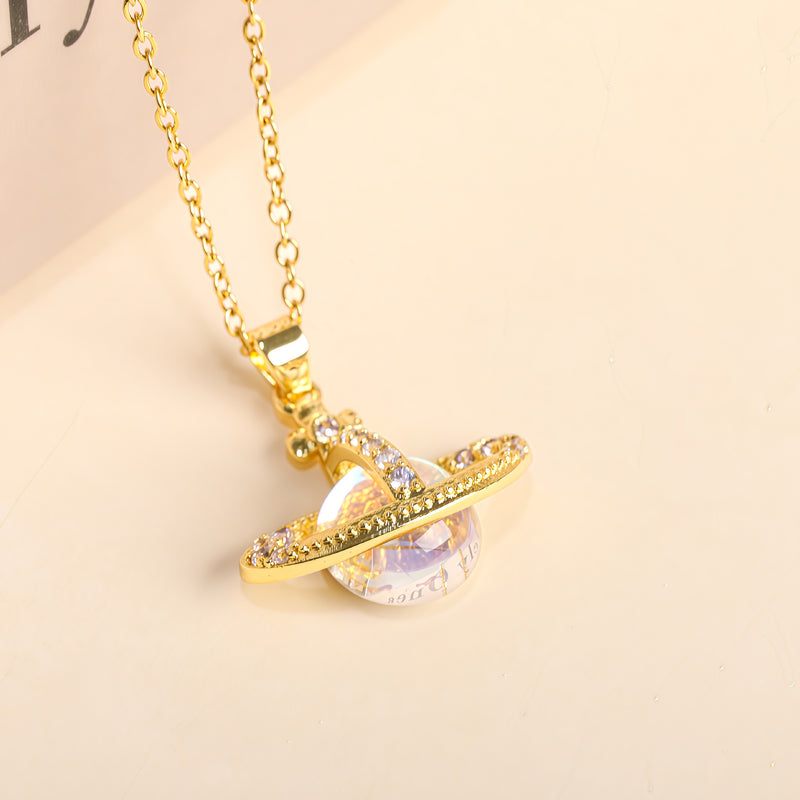 Elegant Crystal Planet Necklace