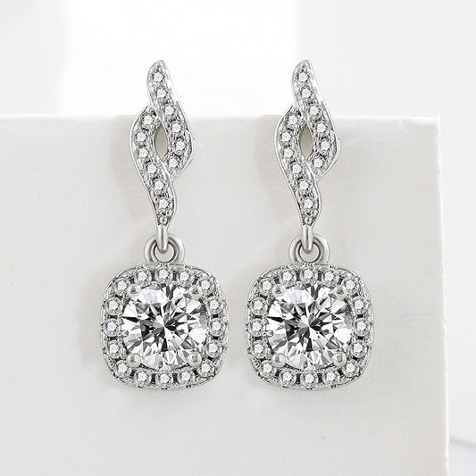 Elegant Crystal Square Dangle