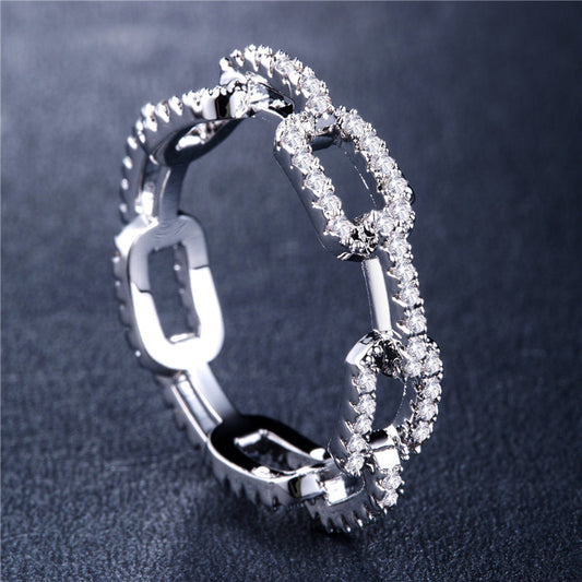 Elegant Crystal Square Eternity Ring