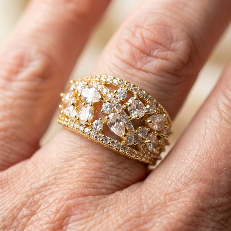 Elegant Crystal Statement Ring