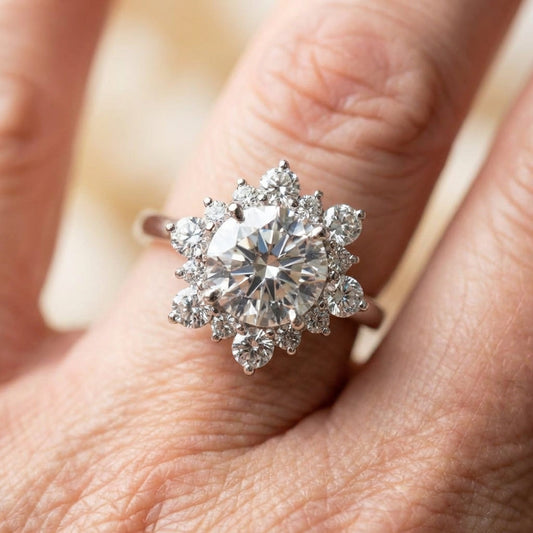 Elegant Crystal Sunflower Ring