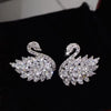 Elegant Crystal Swan Earrings