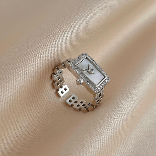 Elegant Crystal Watch Ring