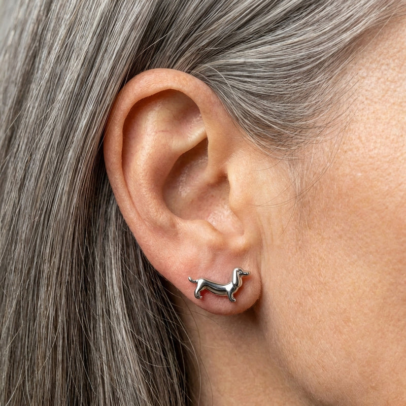 Elegant Dachshund Dog Earrings