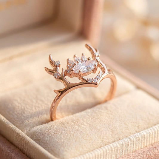 Elegant Elk Crystal Ring