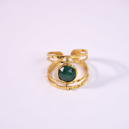 Elegant Emerald Gold Ring