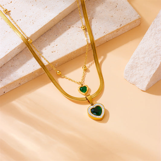 Elegant Emerald Heart Necklace