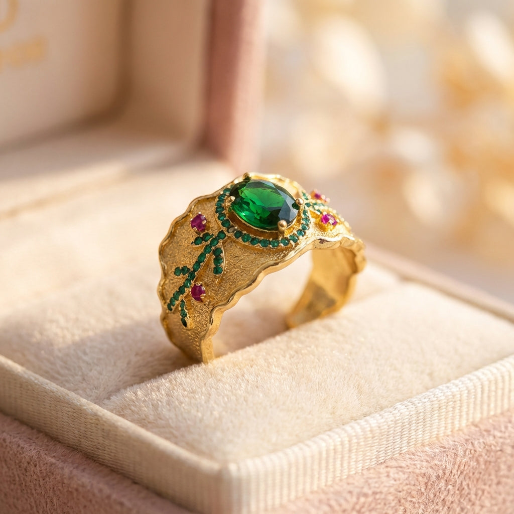 Elegant Emerald Statement Ring
