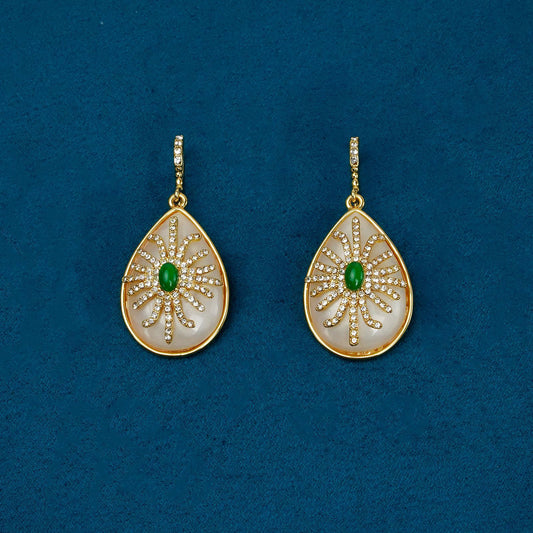 Elegant Emerald Teardrop Earrings