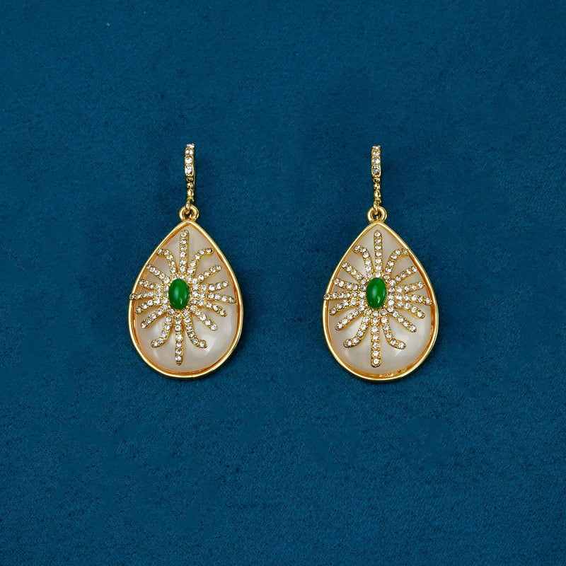 Elegant Emerald Teardrop Earrings