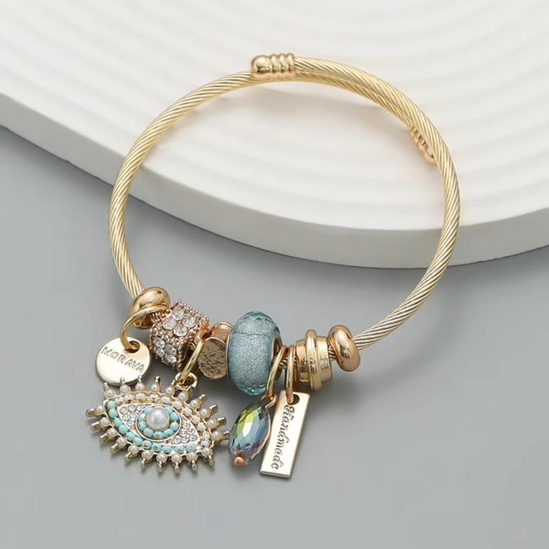 Elegant Evil Eye Charm Bracelet