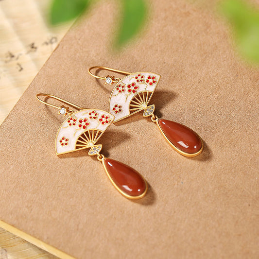 Elegant Fan Drop Earrings
