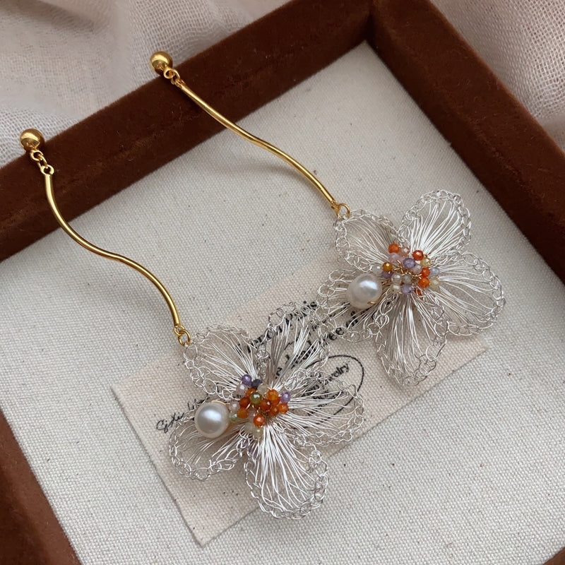 Elegant Filigree Flower Earrings