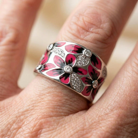 Elegant Flower Statement Ring