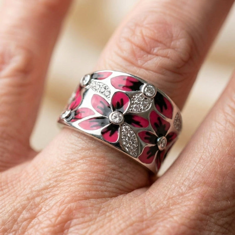 Elegant Flower Statement Ring