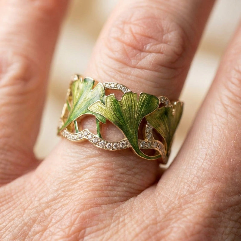 Elegant Gingko Leaf Ring