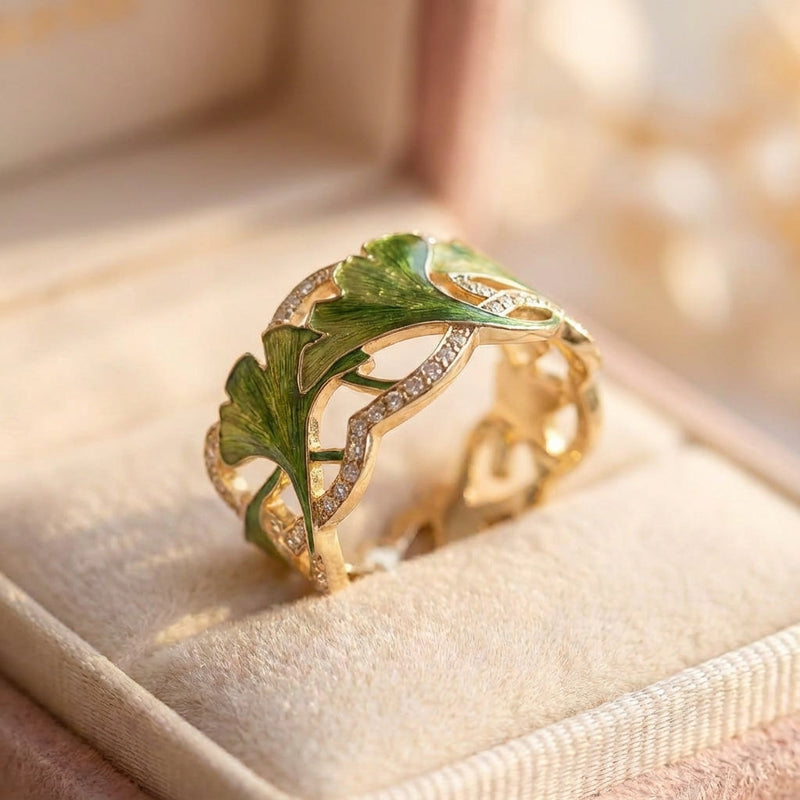 Elegant Gingko Leaf Ring