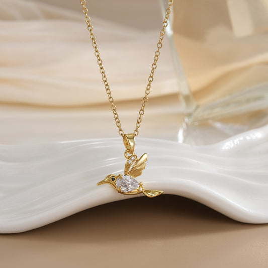 Elegant Gold Bird Necklace