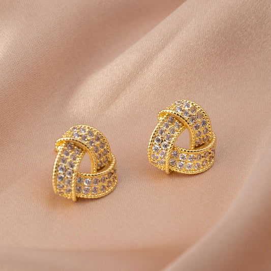 Elegant Gold Cubic Zirconia Earrings
