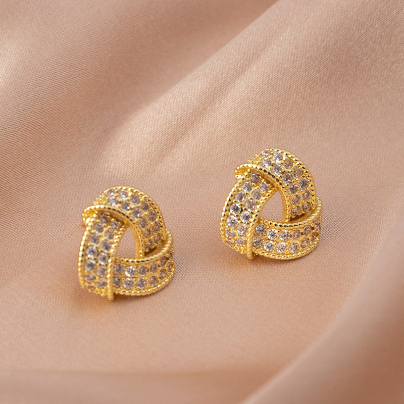 Elegant Gold Cubic Zirconia Earrings