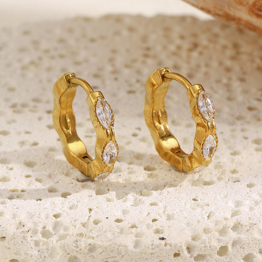 Elegant Gold Diamond Earrings