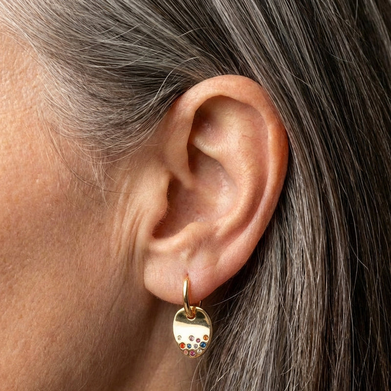 Elegant Gold Zircon Earrings