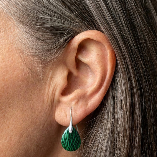 Elegant Green Agate Earrings
