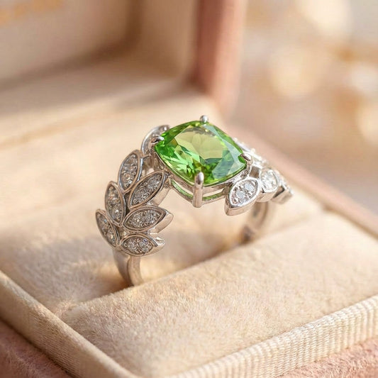 Elegant Green Cubic Zirconia Ring