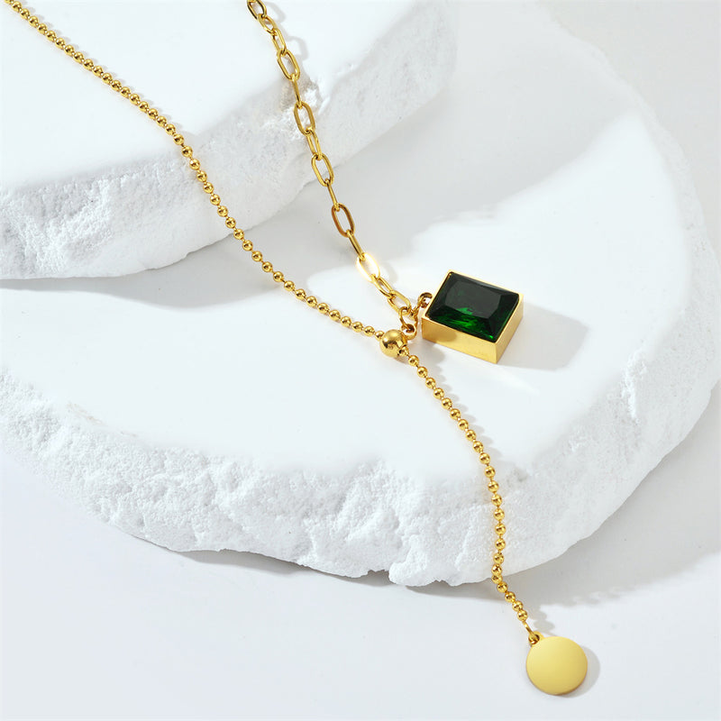 Elegant Green Stone Necklace