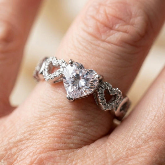 Elegant Heart Crystal Ring