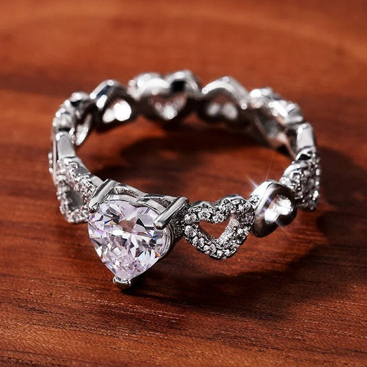 Elegant Heart Crystal Ring