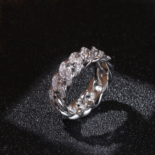 Elegant Iced Chain Link Band