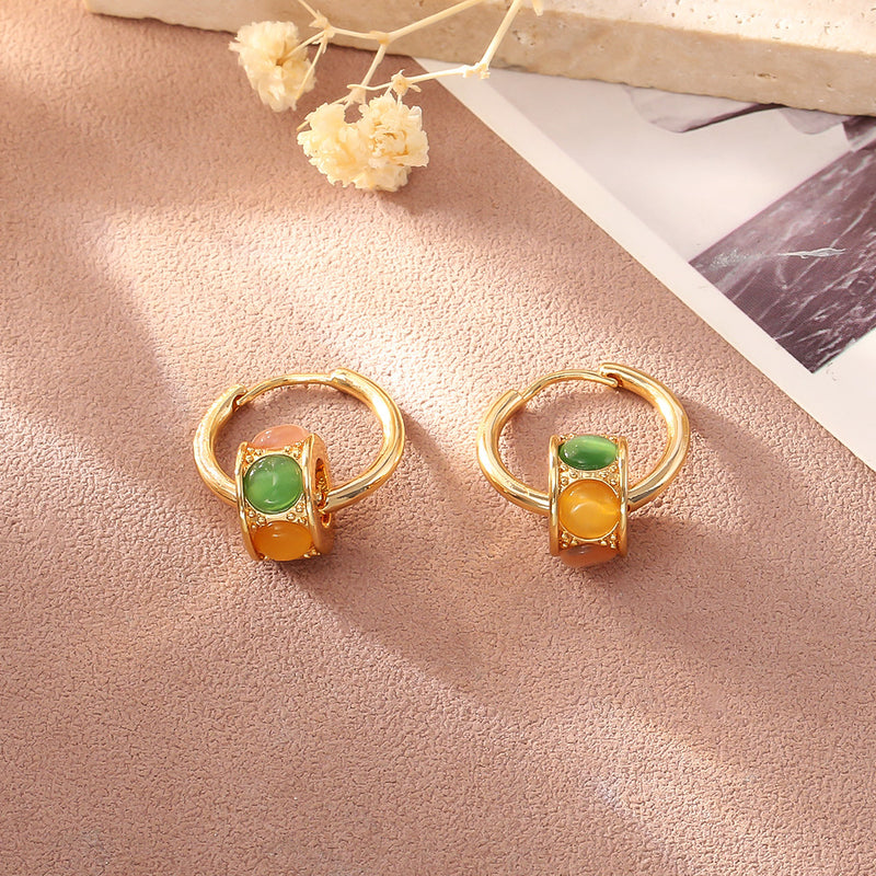 Elegant Jade Hoop Earrings