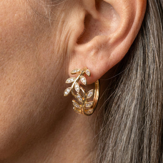 Elegant Leaf Hoop Earrings