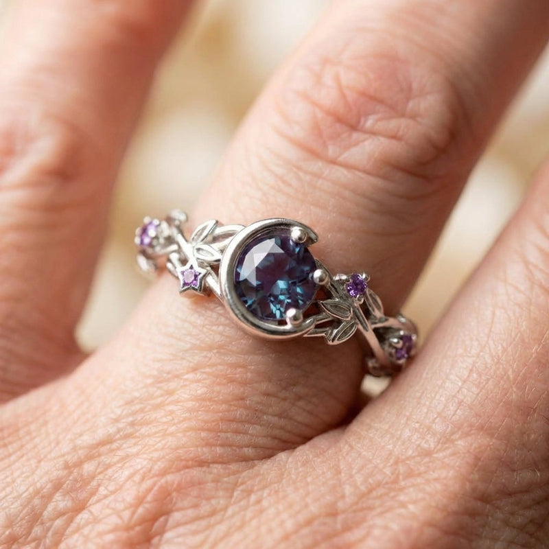 Elegant Moon Crystal Ring