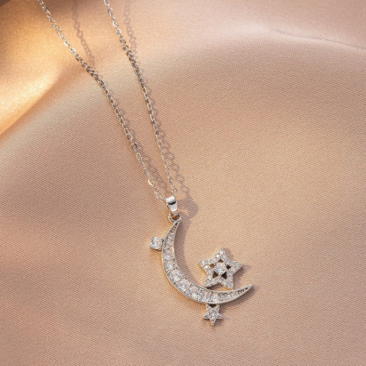 Elegant Moon Star Necklace