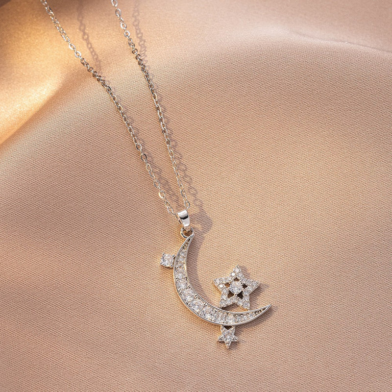 Elegant Moon Star Necklace