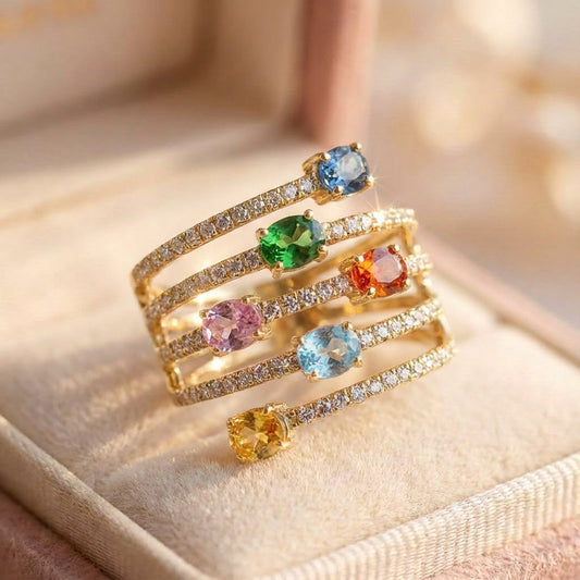 Elegant Multicolor Statement Ring